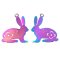 Stainless Steel 201 Charm Thin Rabbit 30x27mm (2) Multi-color