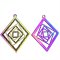 Stainless Steel 201 Charm Thin Rhombus 28x22mm  (2) Multi-color