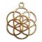 Cast Metal Pendant Seed of Life Meditation Simple 42x34mm (1) Gold