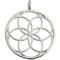 Cast Metal Pendant Seed of Life in Circle 35x30mm (1) Silver Platinium
