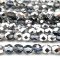 Czech Faceted Round Firepolished Glass Beads 6mm (25) Silver/Blue/Crystal