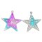 Stainless Steel 201 Charm Thin Star 23x22mm (2) Multi-color