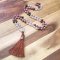 Jewellery Beading Kit Hand Knotted Tassel Necklace - Rose Quartz, Rhodonite & Tiger Eye