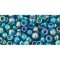 Japanese Toho Seed Beads Tube Round 6/0 Transparent-Rainbow Teal TR-06-167BD