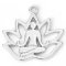 Cast Metal Charm Flower Lotus Buddha Yoga 17x18mm (10) Silver