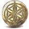 Czech Glass Beads Coin Flower of Life 18mm (1) Crystal w/Gold