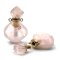 Gemstone Pendant Perfume Bottle Rhombus MINI 26mm (1) Rose Quartz Gold