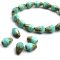 Czech Glass Beads Faceted Drop Bottom Cut 8x6mm (15) Mint Green Silk w/ Picasso