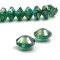 Czech Glass Beads Saucer Cut 6x10mm (12)  Green Emerald w/Celsian Finish