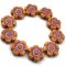 Czech Glass Beads Flower Wild Rose 14mm (10) Orange Opaline w/ Pink Wash
