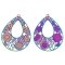 Stainless Steel 201 Charm Thin Drop Floral 39x30mm (2) Multi-color