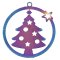 Stainless Steel 201 Charm Thin Christmas Tree in Circle 22x20mm (2) Multi-color