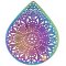 Stainless Steel 201 Charm Thin Drop Filigree Large 48x38mm (2) Multi-color