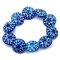 Czech Glass Beads Flower Dahlia 14mm (10) Dahlia Cobalt with a Turquoise Wash