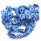 Czech Glass Beads Flower Dahlia 14mm (10) Dahlia Cobalt with a Turquoise Wash