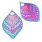 Stainless Steel 201 Charm Thin Filigree Leaf Drop Large 56x37mm (2) Multi-color