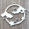 Stainless Steel Charm Circle 01 Clouds Stars 27x30mm (1) Original