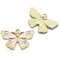 Cast Metal Charm Butterfly Enamel Engraved 25x15mm (1) Pink - Light Gold