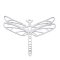 Stainless Steel 201 Charm Thin Dragonfly Style 02 22x29mm (2) Silver Original