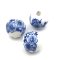 Porcelain Beads Round 10mm (20) Blue & White
