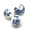 Porcelain Beads Round 12mm (20) Blue & White