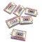Cast Metal Charm Cassette Tape Retro 26x15mm (1) Pink