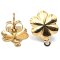 Ear Stud Flower Surgical Stainless Steel 13x10mm 1 Pair - Gold