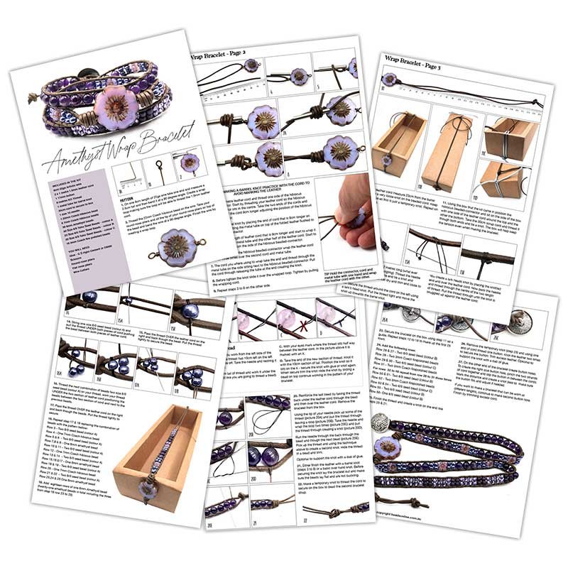 Jewellery Beading Kit Hibiscus & Gemstone Wrap Bracelet