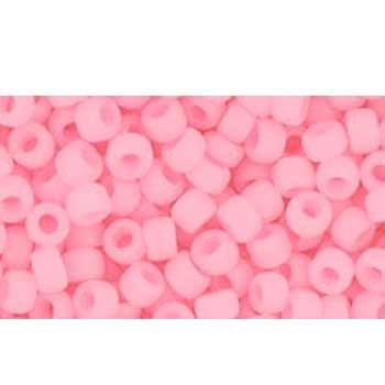 Japanese Toho Seed Beads Tube Round 8/0 Ceylon Frosted Innocent Pink TR-08-145F