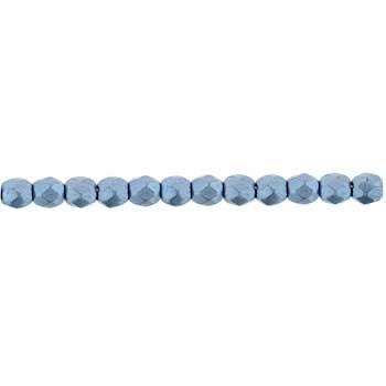Czech Faceted Round Firepolished Glass Beads 3mm (50) ColorTrends: Saturated Metallic Neutral Gray