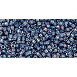Japanese Toho Seed Beads Tube Treasure #1 11/0 Cylinder Denim Blue-Lined Lt Amethyst Rainbow
