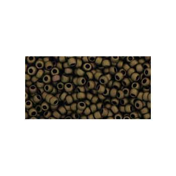 Japanese Toho Seed Beads Tube Round 11/0 Frosted Antique Bronze TR-11-223F