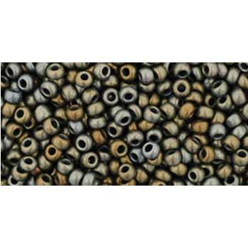 Japanese Toho Seed Beads Tube Round 11/0 Frosted Metallic Iris - Brown TR-11-83F