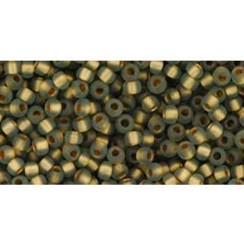 Japanese Toho Seed Beads Tube Round 11/0 Gold-Lined Frosted Black Diamond TR-11-999F