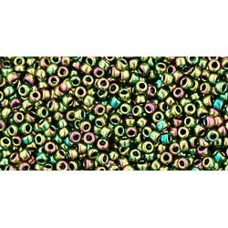 Japanese Toho Seed Beads Tube Round 15/0 Higher-Metallic Iris - Olivine TR-15-508