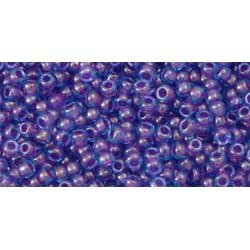 Japanese Toho Seed Beads Tube Round 11/0 Inside-Color Aqua/Purple-Lined TR-11-252