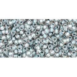 Japanese Toho Seed Beads Tube Round 11/0 Inside-Color Crystal/Metallic Blue-Lined TR-11-288