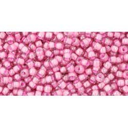 Japanese Toho Seed Beads Tube Round 11/0 Inside-Color Lt Amethyst/Pink-Lined TR-11-959
