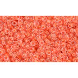 Japanese Toho Seed Beads Tube Round 11/0 Luminous Neon Salmon TR-11-803