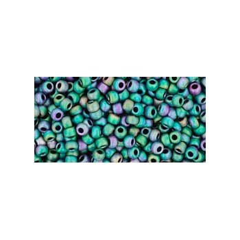 Japanese Toho Seed Beads Tube Round 11/0 Matte-Color Iris - Teal TR-11-706