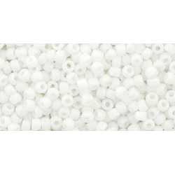 Japanese Toho Seed Beads Tube Round 11/0 Matte-Color Opaque-Rainbow White TR-11-761