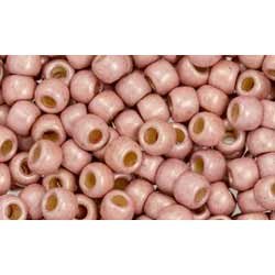 Japanese Toho Seed Beads Tube Round 6/0 PermaFinish - Matte Galvanized Peach Coral TR-06-PF552F