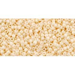 Japanese Toho Seed Beads Tube Round 15/0 Opaque-Lustered Lt Beige TR-15-123