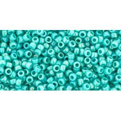 Japanese Toho Seed Beads Tube Round 15/0 Opaque-Rainbow Turquoise TR-15-413