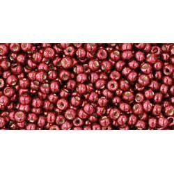 Japanese Toho Seed Beads Tube Round 11/0 PermaFinish - Galvanized Brick Red TR-11-PF564