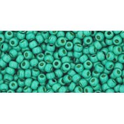 Japanese Toho Seed Beads Tube Round 11/0 PermaFinish - Matte Galvanized Green Teal TR-11-PF561F