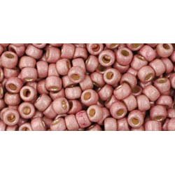 Japanese Toho Seed Beads Tube Round 8/0 PermaFinish - Matte Galvanized Peach Coral TR-08-PF552F