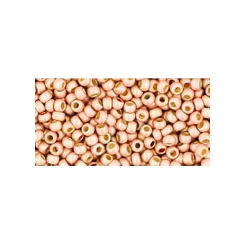 Japanese Toho Seed Beads Tube Round 11/0 PermaFinish - Matte Galvanized Peach Coral TR-11-PF552F
