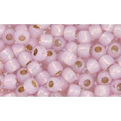 Japanese Toho Seed Beads Tube Round 6/0 PermaFinish - Translucent Silver-Lined Lt Amethyst TR-06-PF2121
