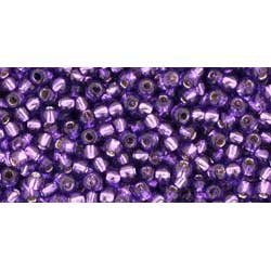 Japanese Toho Seed Beads Tube Round 11/0 Silver-Lined Purple TR-11-2224